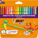 BIC KIDS Viltstiften Gemiddelde Punten, Kartonnen Etui van 18 Stuks