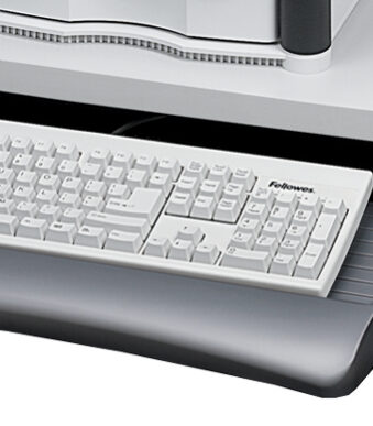 Fellowes toetsenbordbak met muisplank, grafietkleur.