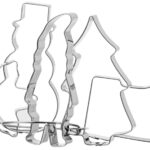 Kerstuitstekers voor gebak, set van 5, roestvrijstaal