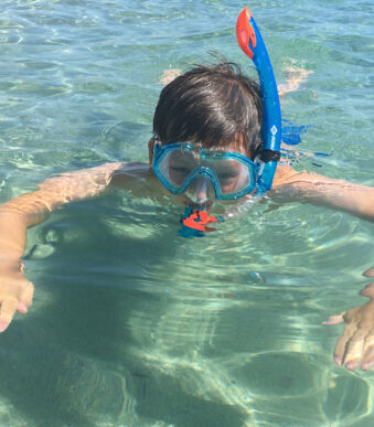 Kinder-snorkelset 'Barbados', 2-delig, blauw.