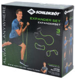 Uitrekbaar Fitness-Elastiekset, 3-delig, zwart/groen