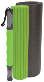 3-in-1 fascie- en massagerol, zwart/groen