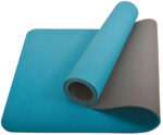 Tweekleurige yogamat, 4 mm, petrolblauw/antraciet