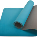 Tweekleurige yogamat, 4 mm, petrolblauw/antraciet
