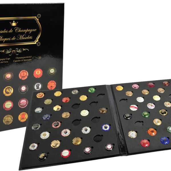 Verzamelalbum voor champagnekurken, zwart