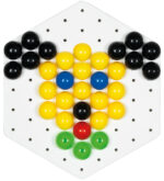 Grote constructieplaat en -pluggen in opbergdoos