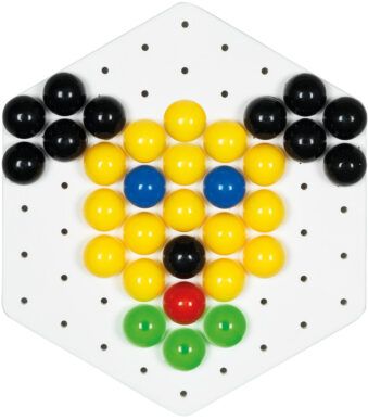 Grote constructieplaat en -pluggen in opbergdoos
