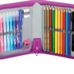 Maped etui Fairy, van polyester, roze, gevuld