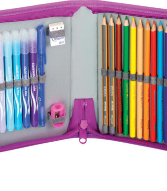 Maped etui Fairy, van polyester, roze, gevuld