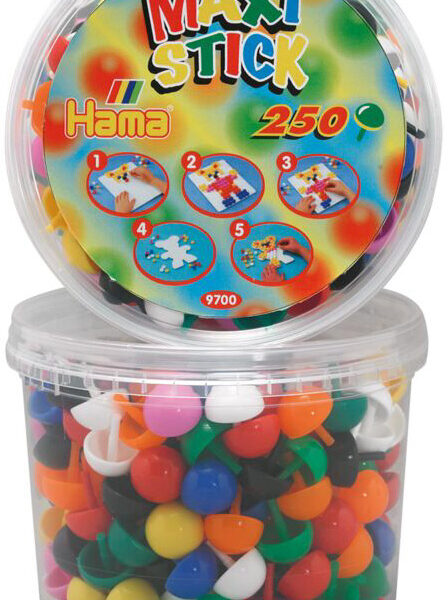 Hama maxi-stekkers in kunststof doos, 250 stuks.