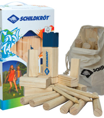 Viking spel Kubb, gemaakt van grenenhout