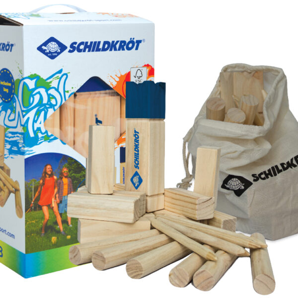 Viking spel Kubb, gemaakt van grenenhout