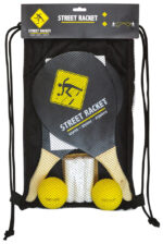 Paddelstel voor racketsporten op straat.