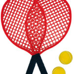 Schildpaddenset voor strandtennis, zwart/rood