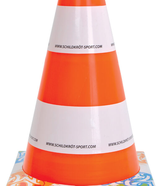 Kegels, set van 4, oranje/wit