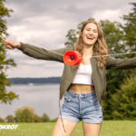 Diabolo-set, van polyethyleen, rood