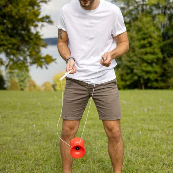 Diabolo-set, van polyethyleen, rood