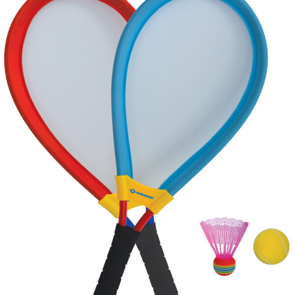 Groot tennissetje, blauw/rood