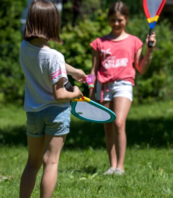 Groot tennissetje, blauw/rood