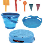 Kindermuziekbak 7-in-1 zandspelset, blauw