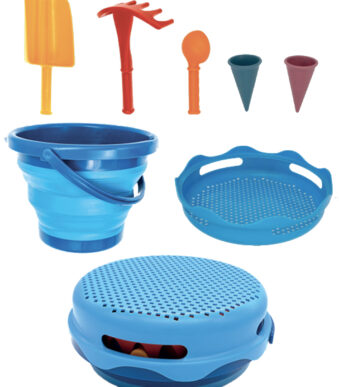 Kindermuziekbak 7-in-1 zandspelset, blauw