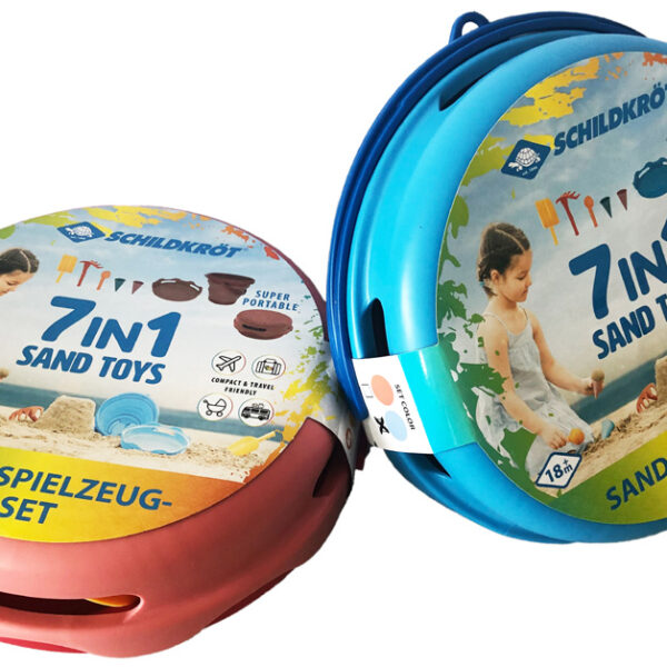 7-in-1 Speel-zandemmer set, rood