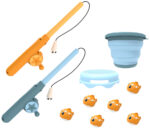 Visbakspel 'Vangstspel', blauw / oranje