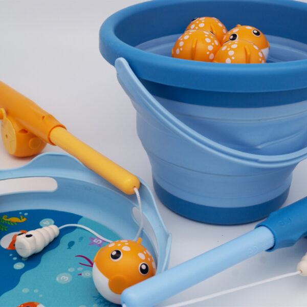 Visbakspel 'Vangstspel', blauw / oranje