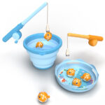 Visbakspel 'Vangstspel', blauw / oranje