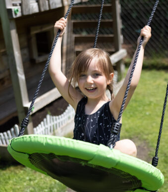 Schommelnestzitje, diameter 60 cm, groen
