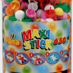 Hama grote kralen voor sticken, in doosje van kunststof, 650 stuks.