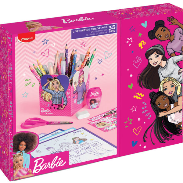 Barbie Tekenenset, 35-delig, in geschenkdoos