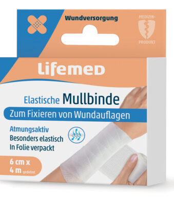 Elastische verbandgaas wit, 60 mm x 4 m