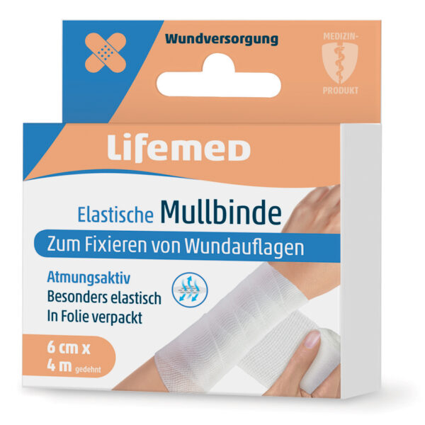 Elastische verbandgaas wit, 60 mm x 4 m