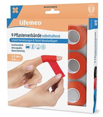 Zelfklevend verbandplakker, rood, 9 stuks