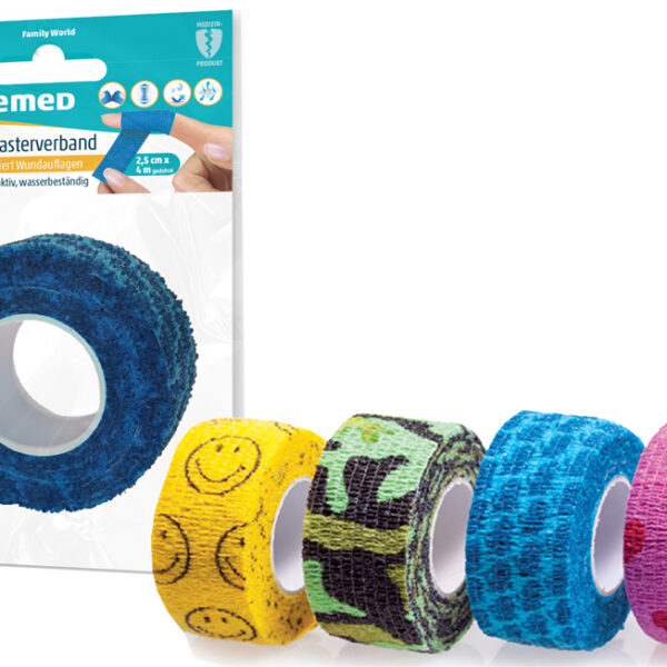 Zelfklevend gekleurde verbandpleisters