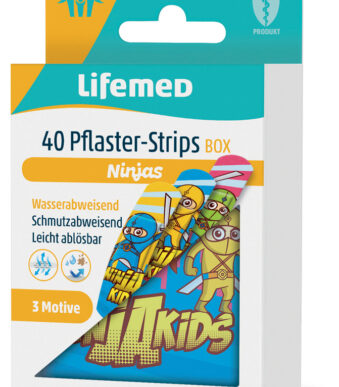 Kinder Pleisterstripjes 'Ninja's', Metalen Doosje 40 stuks