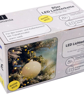 LED-lichtsnoer, groen, 80 lichten, spatwaterdicht.