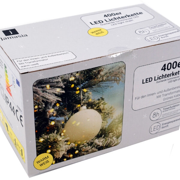 LED-lichtsnoer, groen, 400 lichtjes, weerbestendig.