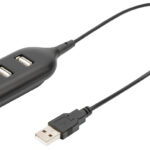 USB 2.0 hub met 4 poorten, kabellengte 30 cm, zwart