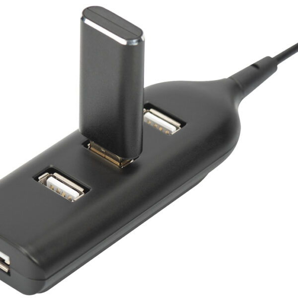 USB 2.0 hub met 4 poorten, kabellengte 30 cm, zwart