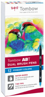 Tombow dubbele puntmarkers, primaire kleuren.