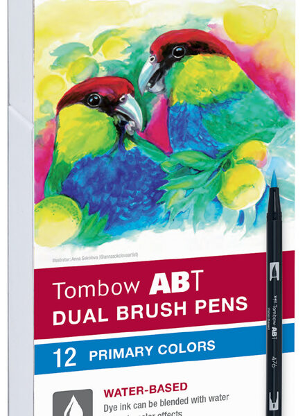 Tombow dubbele puntmarkers, primaire kleuren.