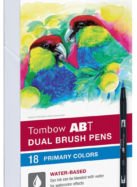 Tombow dubbele puntmarkers, primaire kleuren.