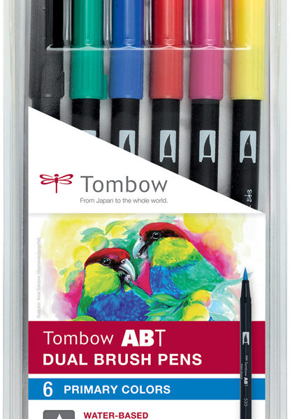 Tombow dubbele puntmarkers, primaire kleuren.