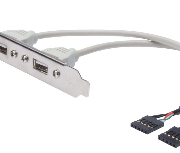 USB 2.0 vergrendelkabel, USB-A naar IDC 5-polig, 0,25 meter