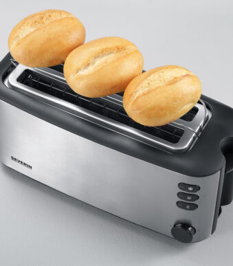 SEVERIN Broodrooster voor 4 sneden, RVS/zwart