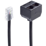 ISDN Y-adapter basis-model, zwart, 0,1 m