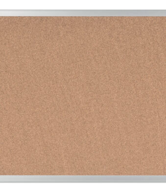 Kurken prikbord met aluminium frame, 60 x 45 cm.