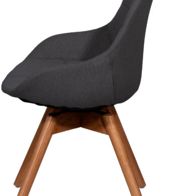 Papieromloop bezoekerstoel Juno, set van 2, antracietgrijs.